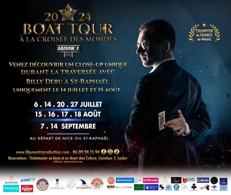 Soirée magique avec Billy Debu sur le BOAT TOUR 2024 à Saint-Raphaël, Saint-Raphaël, LDP Events Production